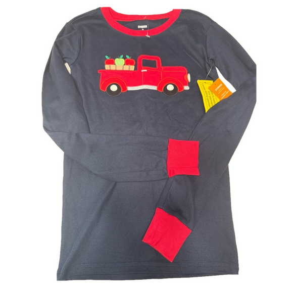 Gymboree Other - Gymboree Appliqué Apple Truck Dark Blue Pajama a Top NWT Size 12 Unisex SKU0744